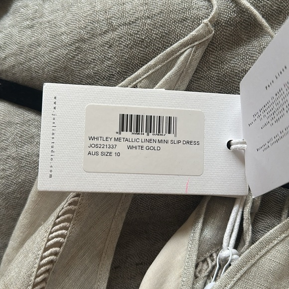 NWT Shopbop Joslin Whitley Metallic Linen Dress US SIZE 6 (Australia Size 10) - Picture 5 of 6
